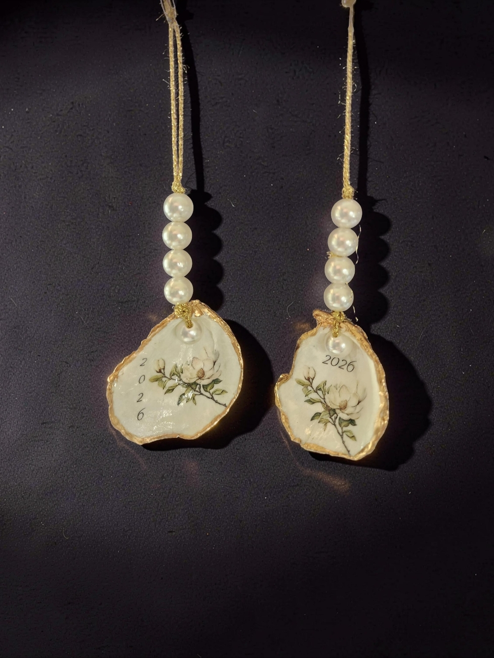 Pearl & Gold Magnolia Ornament  - 2026
